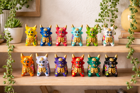 🐂✨ Colección 12 Toros de Pucará 4 cm – Mini Cerámica Decorativa ✨