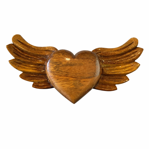 ✨ Alas Dreams en Madera 30 cm – Corazón con Alas Talladas
