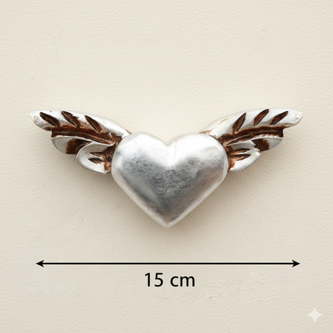 🤍 Corazón Alado Mini – Decoración Artesanal Vintage 🕊️