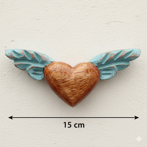 🤎 Corazón Alado Mini – Decoración Artesanal Vintage 🕊️