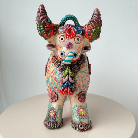 🐂✨ Toro de Pucará Premium Brocateado 31cm  ✨