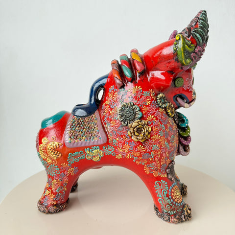 🐂✨ Toro de Pucará Premium Brocateado 31cm  ✨