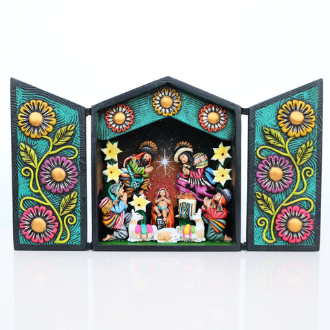 🌟 Retablo Nacimiento Andino – Arte Popular Hecho a Mano 🎨