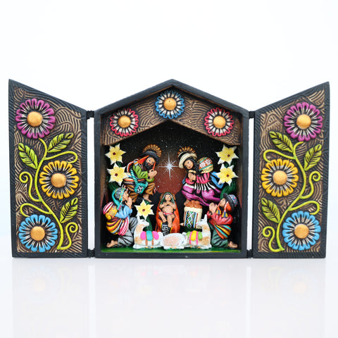 🌟 Retablo Nacimiento Andino – Arte Popular Hecho a Mano 🎨