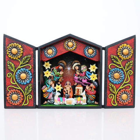 🌟 Retablo Nacimiento Andino – Arte Popular Hecho a Mano