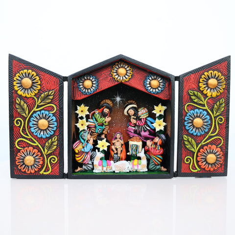 🌟 Retablo Nacimiento Andino – Arte Popular Hecho a Mano