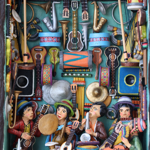 🎶 Retablo Andino Musical Hecho a Mano – Arte Tradicional Peruano 🎨