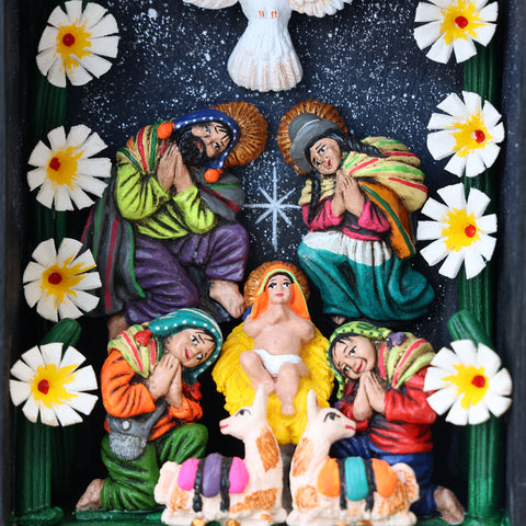 🌟 Retablo Nacimiento Andino – Arte Popular Hecho a Mano 🎨