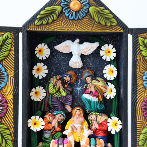 🌟 Retablo Nacimiento Andino – Arte Popular Hecho a Mano 🎨