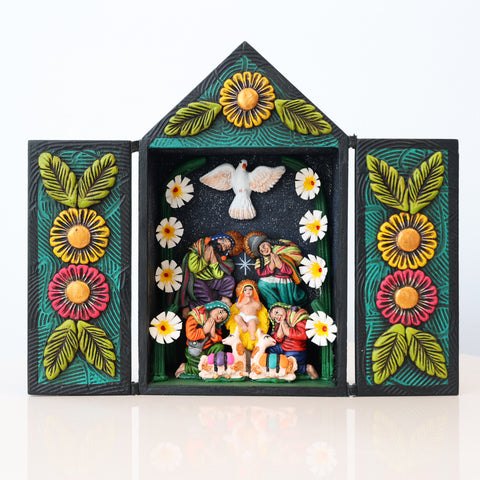 🌟 Retablo Nacimiento Andino – Arte Popular Hecho a Mano 🎨