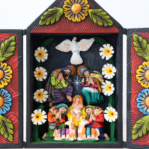 🌟 Retablo Nacimiento Andino – Arte Popular Hecho a Mano 🎨