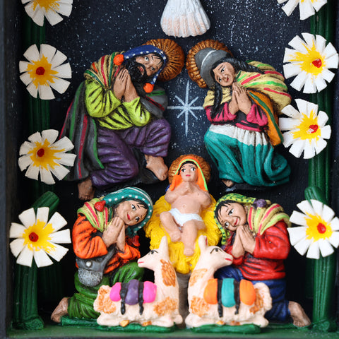 🌟 Retablo Nacimiento Andino – Arte Popular Hecho a Mano 🎨