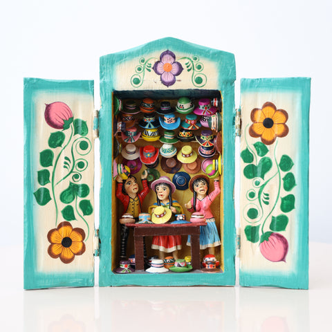 👒 Retablo Sombreros Andinos – Arte Popular Hecho a Mano 🎨