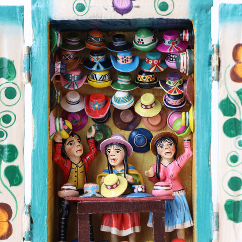 👒 Retablo Sombreros Andinos – Arte Popular Hecho a Mano 🎨