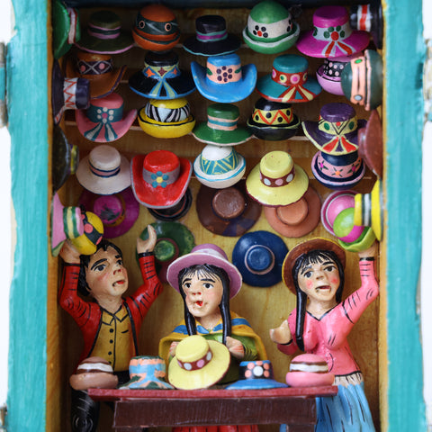 👒 Retablo Sombreros Andinos – Arte Popular Hecho a Mano 🎨