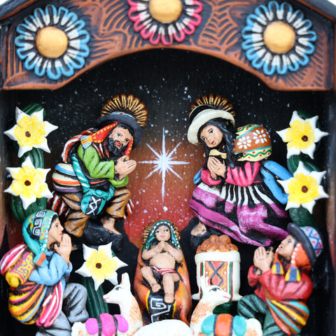 🌟 Retablo Nacimiento Andino – Arte Popular Hecho a Mano 🎨