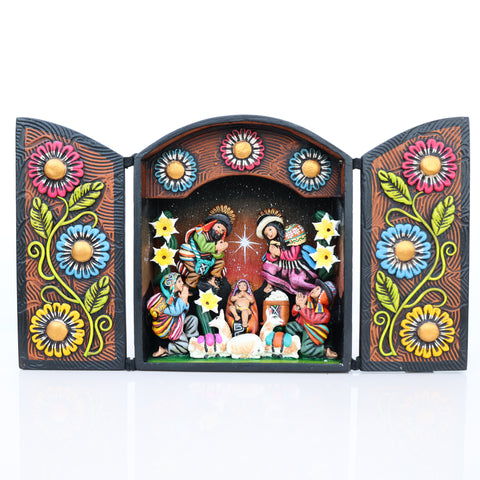 🌟 Retablo Nacimiento Andino – Arte Popular Hecho a Mano 🎨