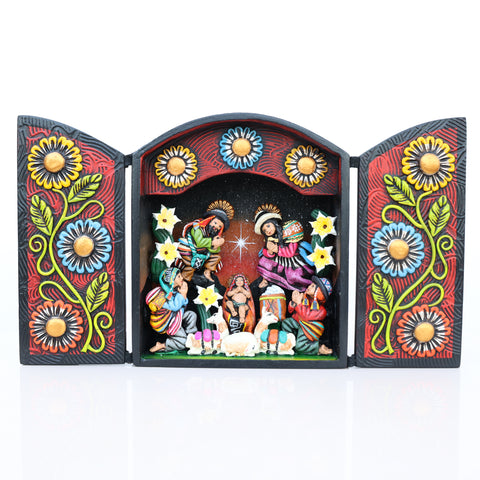 🌟 Retablo Nacimiento Andino – Arte Popular Hecho a Mano