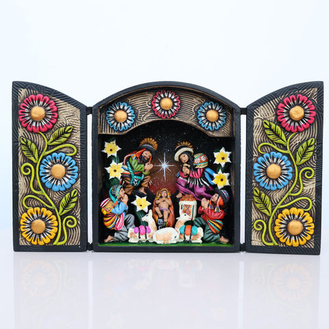 🌟 Retablo Nacimiento Andino – Arte Popular Hecho a Mano 🎨