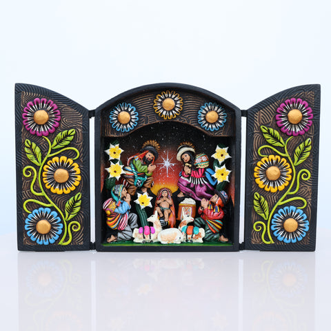 🌟 Retablo Nacimiento Andino – Arte Popular Hecho a Mano 🎨