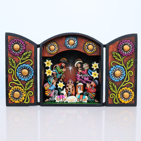 🌟 Retablo Nacimiento Andino – Arte Popular Hecho a Mano 🎨