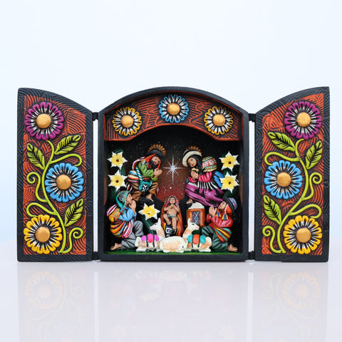 🌟 Retablo Nacimiento Andino – Arte Popular Hecho a Mano 🎨