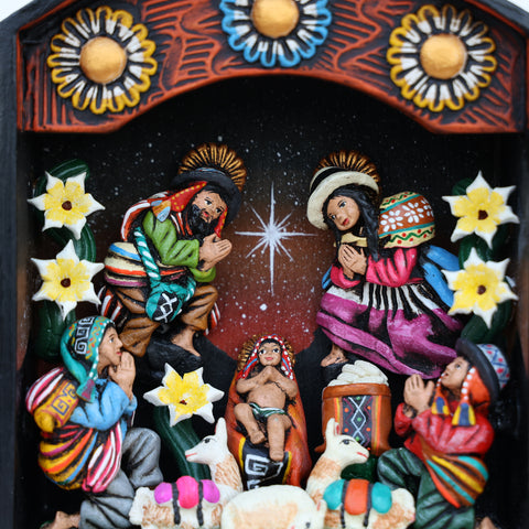 🌟 Retablo Nacimiento Andino – Arte Popular Hecho a Mano 🎨