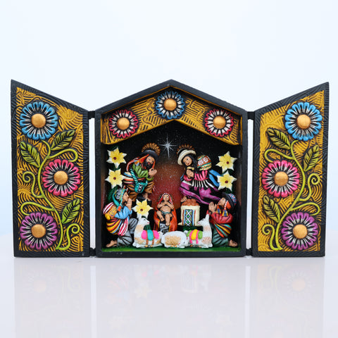 🌟 Retablo Nacimiento Andino – Arte Popular Hecho a Mano 🎨