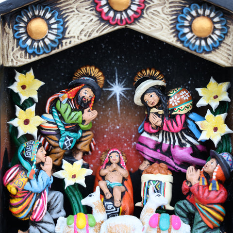 🌟 Retablo Nacimiento Andino – Arte Popular Hecho a Mano 🎨 (Copia)