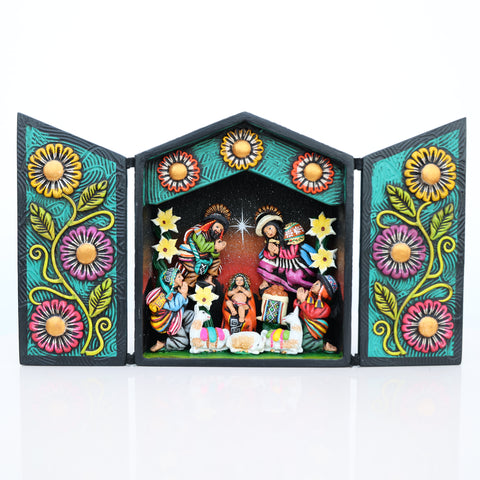 🌟 Retablo Nacimiento Andino – Arte Popular Hecho a Mano 🎨
