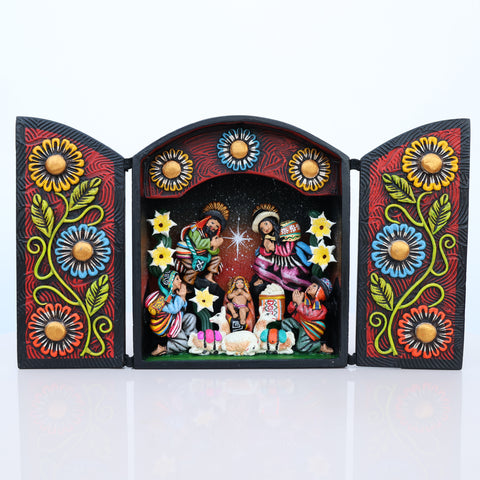 🌟 Retablo Nacimiento Andino – Arte Popular Hecho a Mano 🎨
