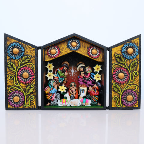 🌟 Retablo Nacimiento Andino – Arte Popular Hecho a Mano 🎨