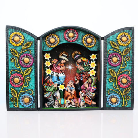 🌟 Retablo Nacimiento Andino – Arte Popular Hecho a Mano 🎨