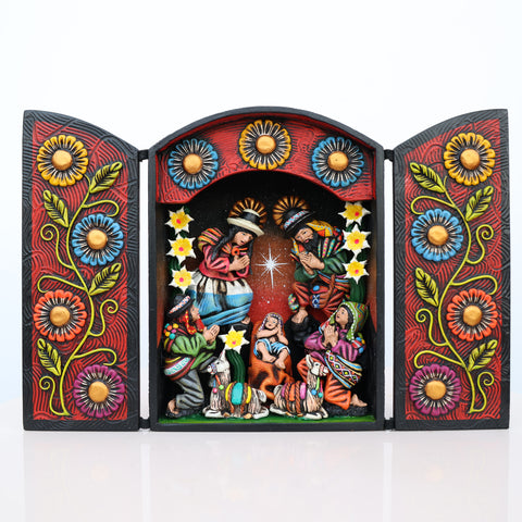 🌟 Retablo Nacimiento Andino – Arte Popular Hecho a Mano 🎨