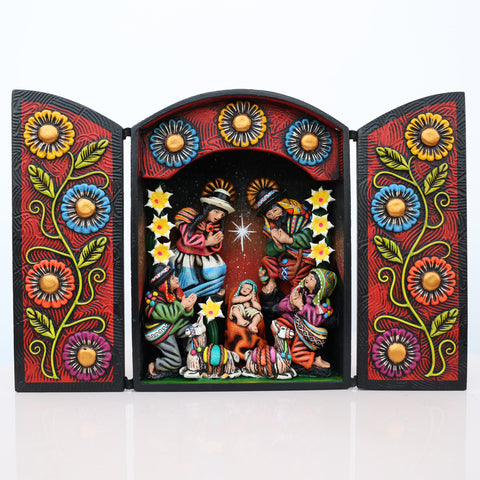 🌟 Retablo Nacimiento Andino – Arte Popular Hecho a Mano 🎨