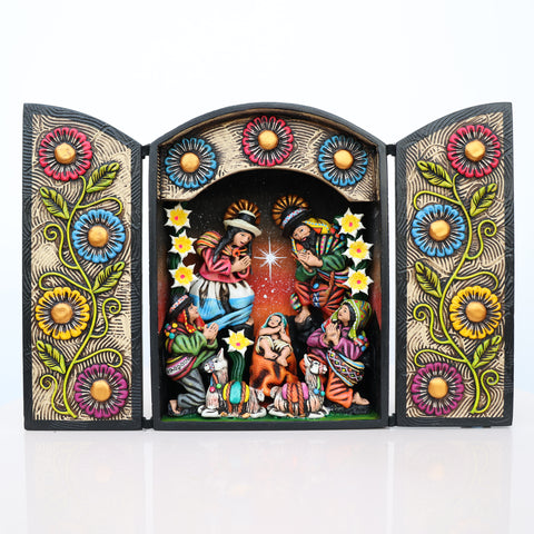 🌟 Retablo Nacimiento Andino – Arte Popular Hecho a Mano 🎨