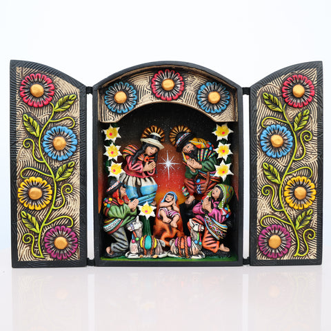 🌟 Retablo Nacimiento Andino – Arte Popular Hecho a Mano 🎨