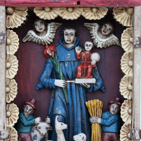 🌟 Retablo de San Antonio – Arte Popular Peruano Hecho a Mano