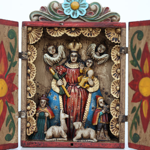 🌟 Retablo Virgen de la Candelaria  – Arte Popular Peruano Hecho a Mano