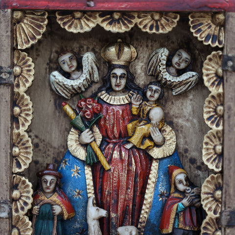 🌟 Retablo Virgen de la Candelaria  – Arte Popular Peruano Hecho a Mano