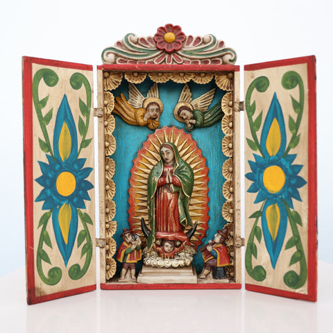 🌟 Retablo Virgen de Guadalupe – Arte Popular Peruano Hecho a Mano
