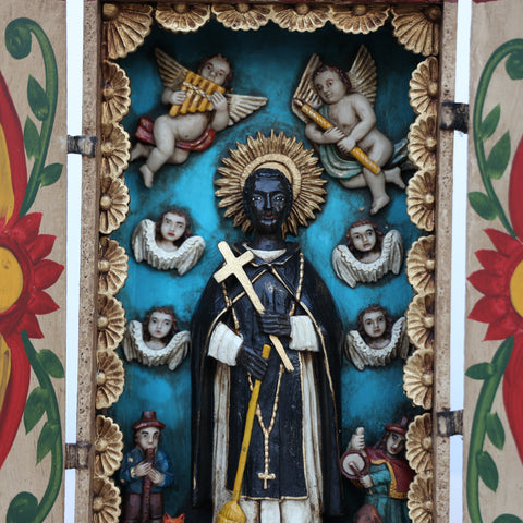 🌟 Retablo de San Martín de Porres – Arte Popular Peruano Hecho a Mano
