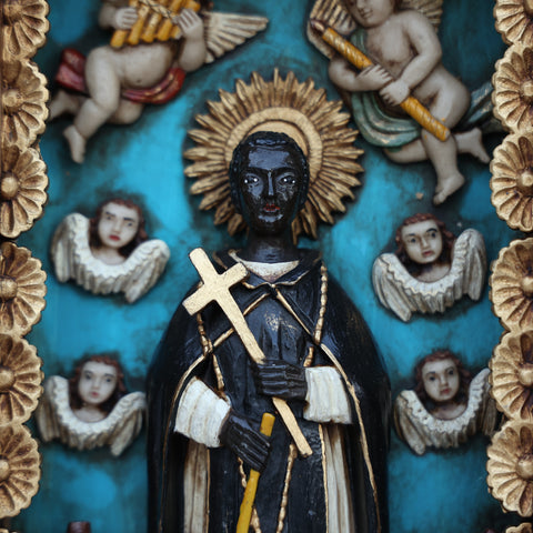 🌟 Retablo de San Martín de Porres – Arte Popular Peruano Hecho a Mano