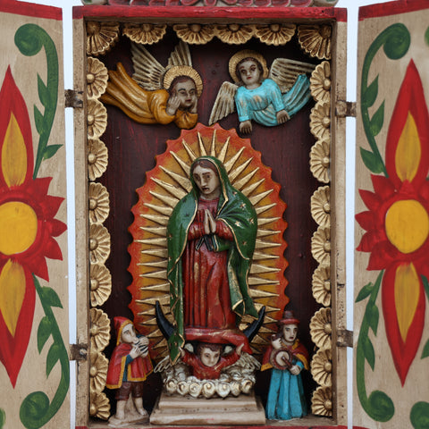 🌟 Retablo Virgen de Guadalupe – Arte Popular Peruano Hecho a Mano