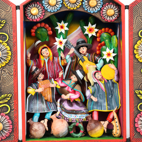 🎶✨ Retablo Andino Fiesta Musical de 29 × 39 cm ✨