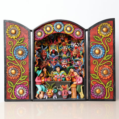 🎭✨ Retablo Andino Taller de Máscaras de 29 × 39 cm ✨