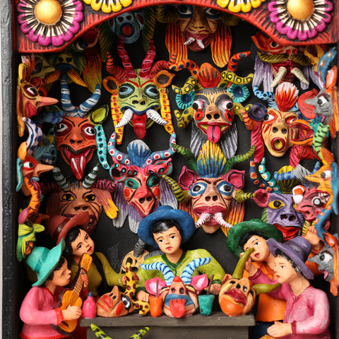 🎭✨ Retablo Andino Taller de Máscaras de 29 × 39 cm ✨