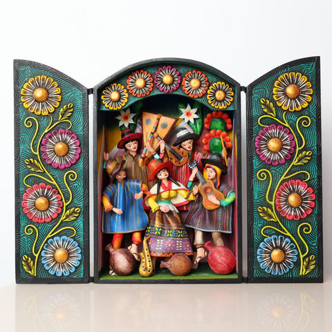 🎶✨ Retablo Andino Fiesta Musical de 29 × 39 cm ✨