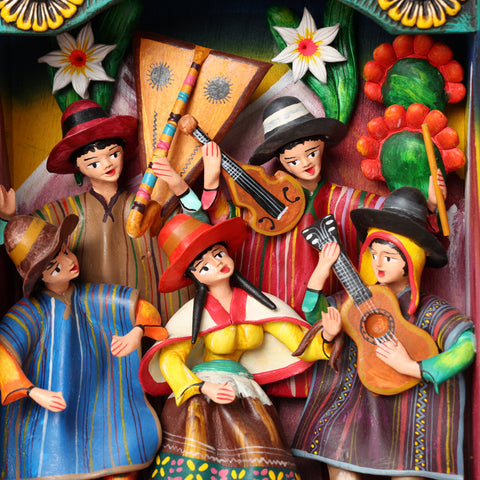 🎶✨ Retablo Andino Fiesta Musical de 29 × 39 cm ✨