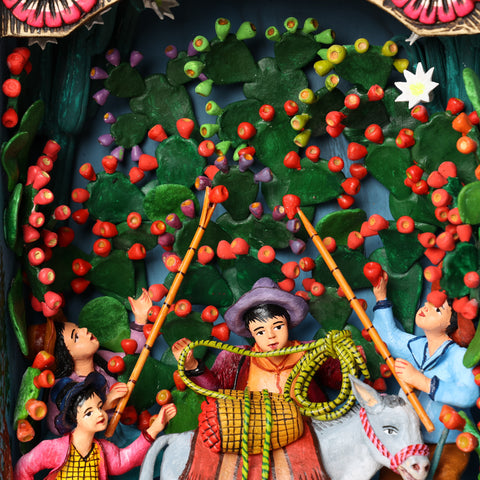 🌾✨ Retablo Andino Cosecha de Frutos de 29 × 39 cm ✨